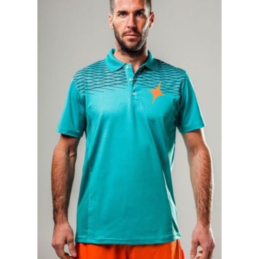 VÊTEMENTS de paddle-tennis POLO Green Grid PADELPOINT VÊTEMENTS de paddle-tennis POLO Green Grid