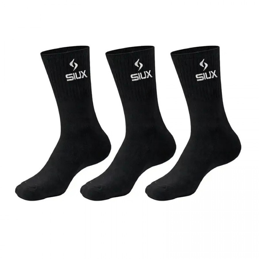 Siux Basic 26 Meias de Eixo Alto Pretas 3 Pares