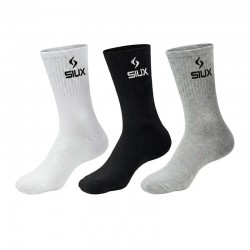 Siux Basic 26 Chaussettes à tige haute noires gris blanc 3 paires