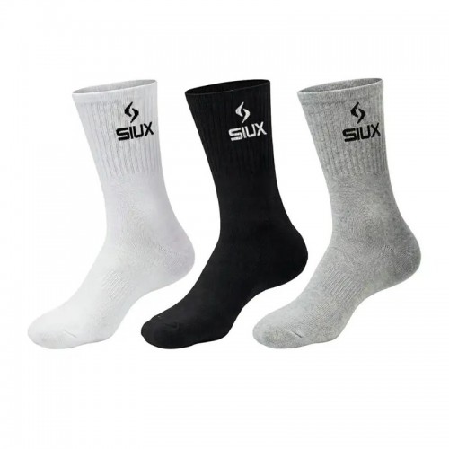Siux Basic 26 Meias de Haste Alta Preto Cinza Branco 3 pares