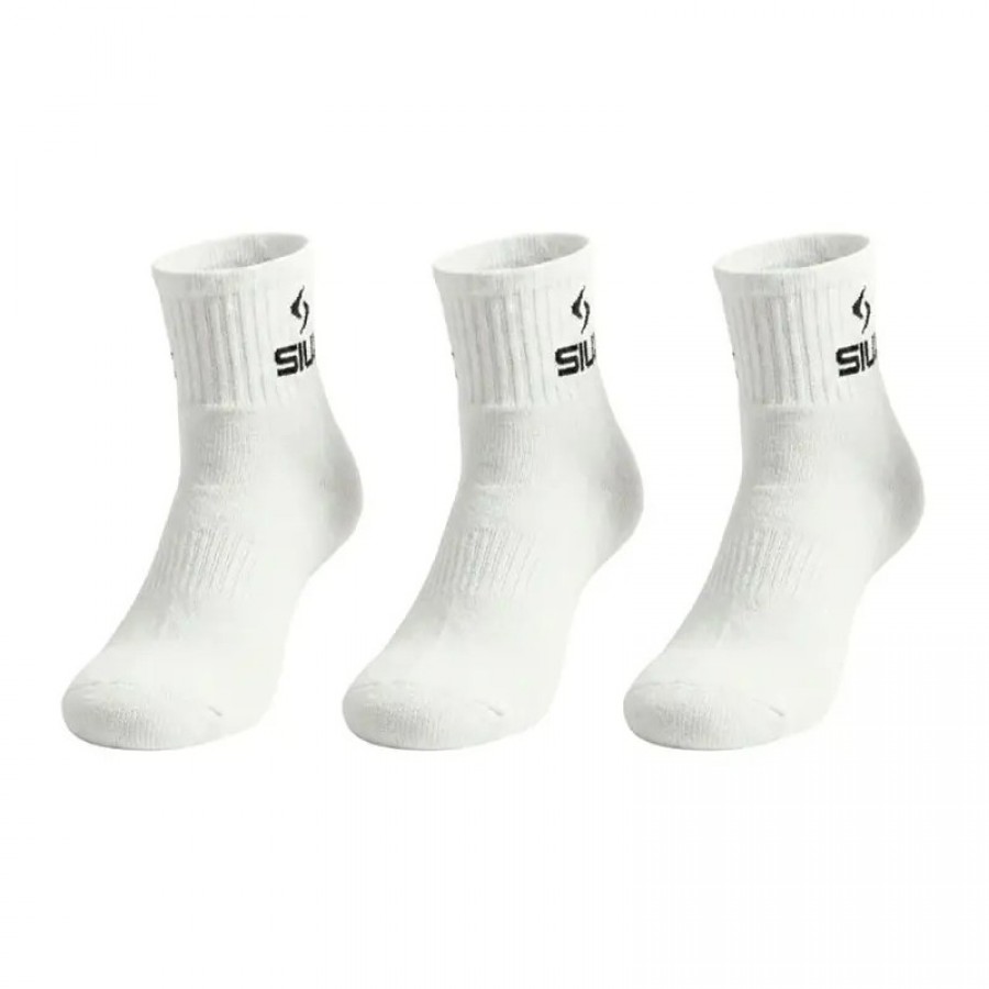 Siux Basic 26 Meias de Meio da Panturrilha Brancas 3 pares
