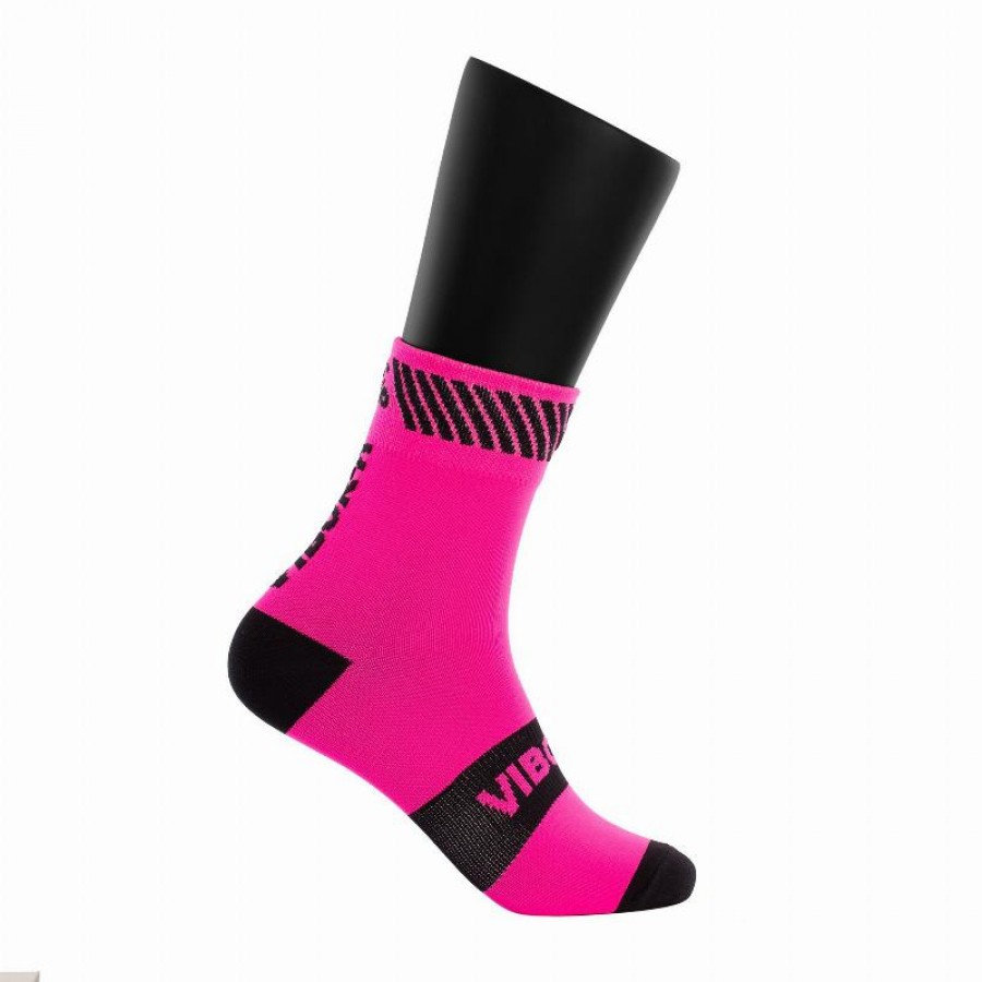Calcetines Vibora Kait Caña Media Rosa Negro 1 Par
