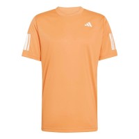 Camiseta Laranja Adidas Club 3 Stripes