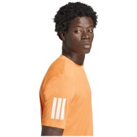 Camiseta Laranja Adidas Club 3 Stripes