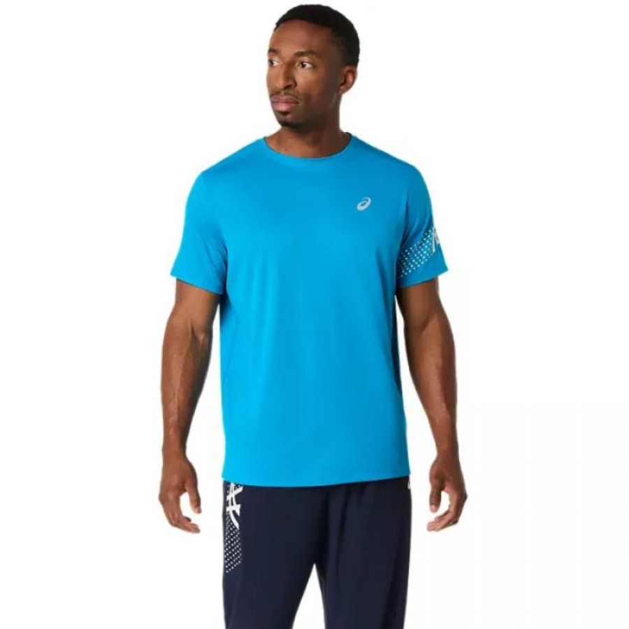 Camiseta Asics Icon SS Top Azul Blanco Crema