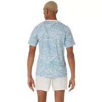 T-shirt Asics Padel Court Imprimé en SS Haut Bleu Crème