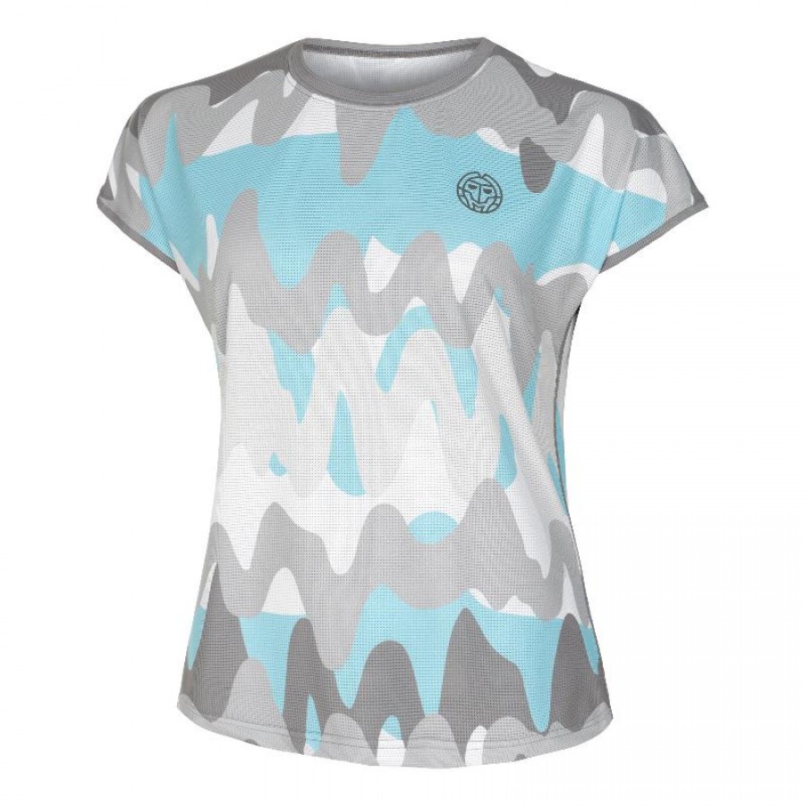 Camiseta Bidi Badu Good Vibes Capsleeve Gris Aqua Mujer