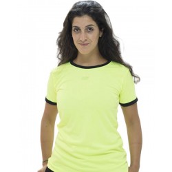 Camiseta de Fluor Amarelo Forte para mulheres
