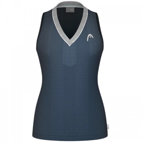 Camiseta Head Performance Azul Marino Plata Mujer