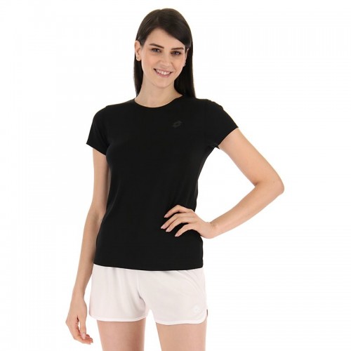 Camiseta Manga Corta Lotto MSP Negro Mujer