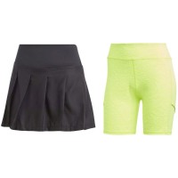 Adidas Pleated Aeroready Pro Black Lime Skirt