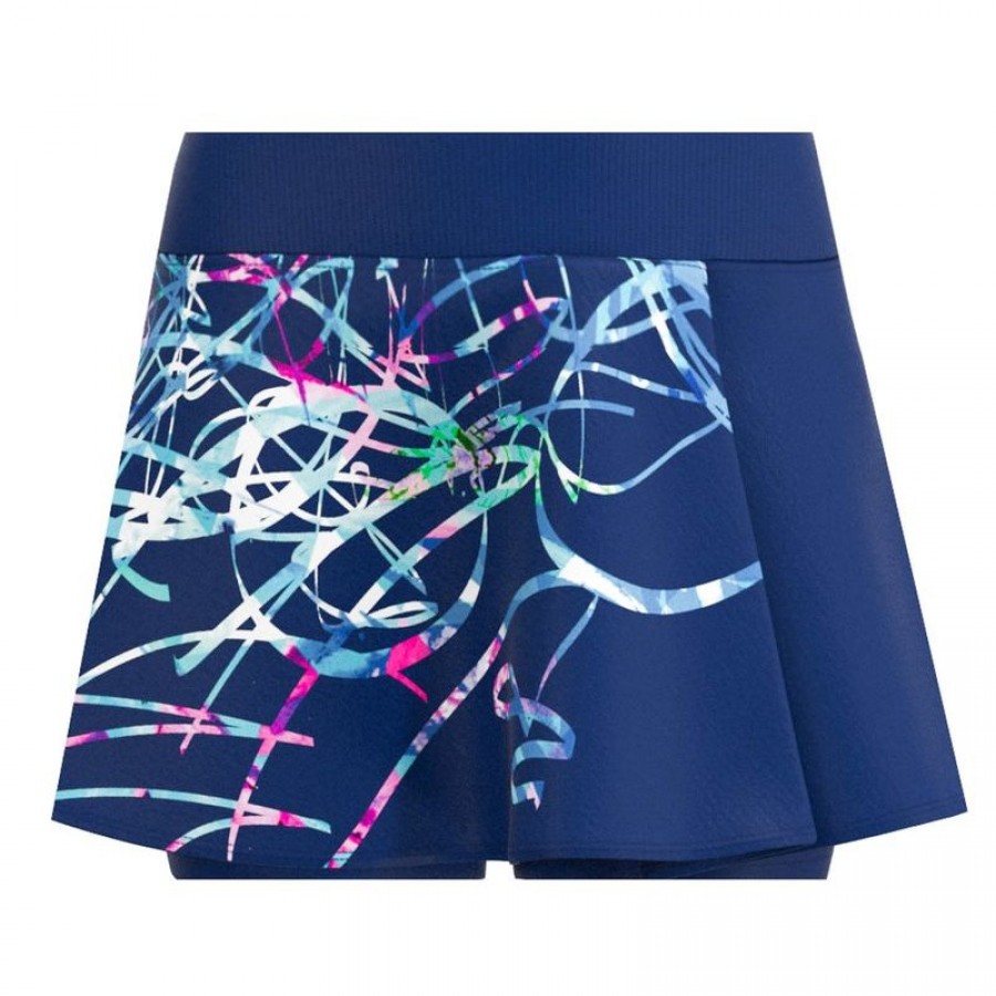 Falda Bidi Badu Decoration Printed Wavy Azul Oscuro