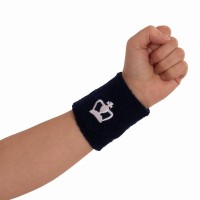 Black Crown Short Navy Blue White Wristbands 2 Units