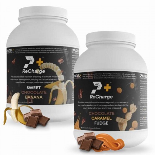 Pack Bote Padel Performance ReCharge Chocolate Banana y Chocolate Caramelo