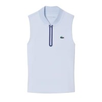 Polo Lacoste Manches Ultra Sèche Azul Claro Mujer