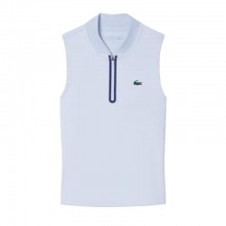 Polo Lacoste Manches Ultra Sèche Azul Claro Mujer