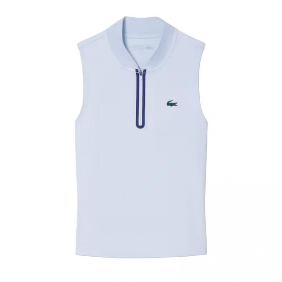 Polo Lacoste Manches Ultra Sèche Azul Claro Mujer
