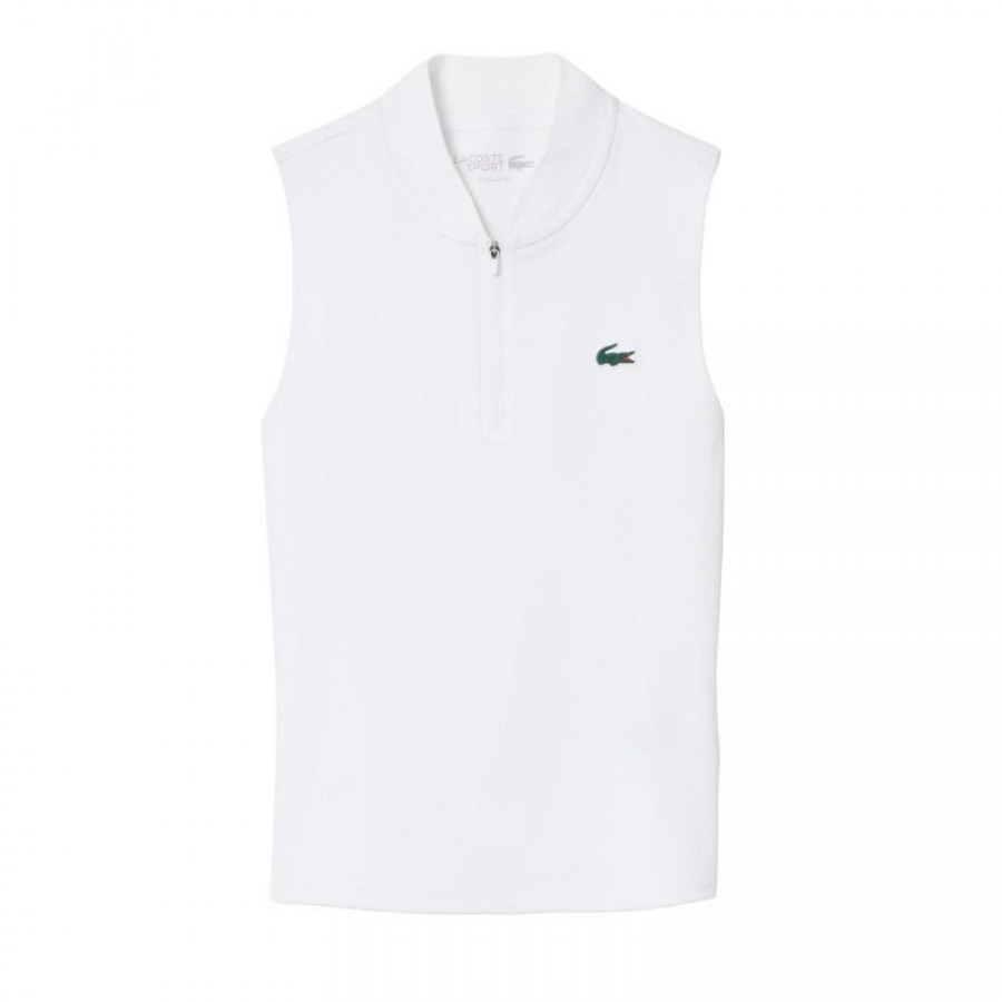 Polo Lacoste Ultra Dry Blanco Mujer sans manches