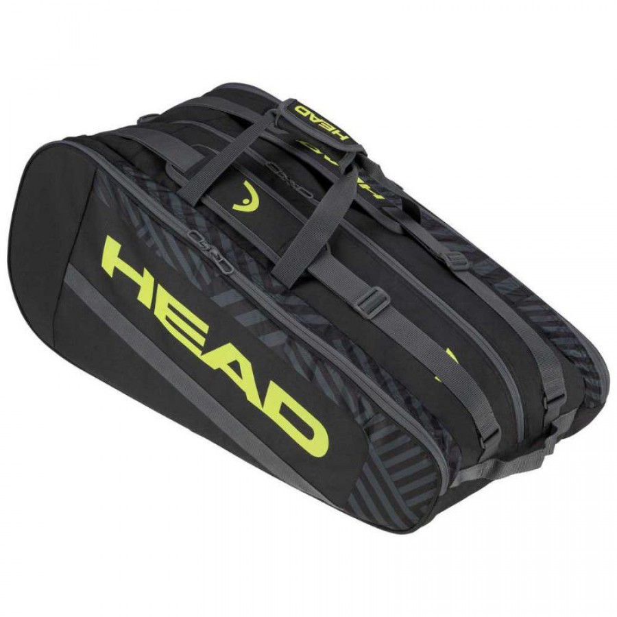 Head Base L Racket Bag Black Green PADELPOINT Head Base L Racket Bag Black Green