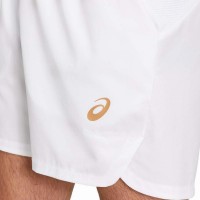 Short Asics Tennis 7In Blanco Brillante Rojo  Oferta + Barato
