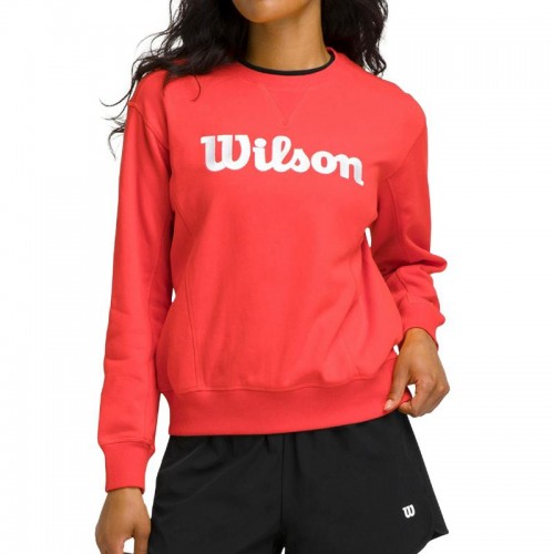 Sudadera Wilson Team Crew Rojo Mujer