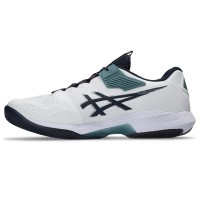 Asics Solution Speed FF 4 Clay Bleu Foncé Baskets Blanches