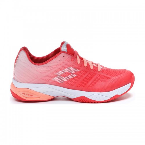 Zapatillas Lotto Mirage 300 Rojo Fluor Blanco Salmon Mujer